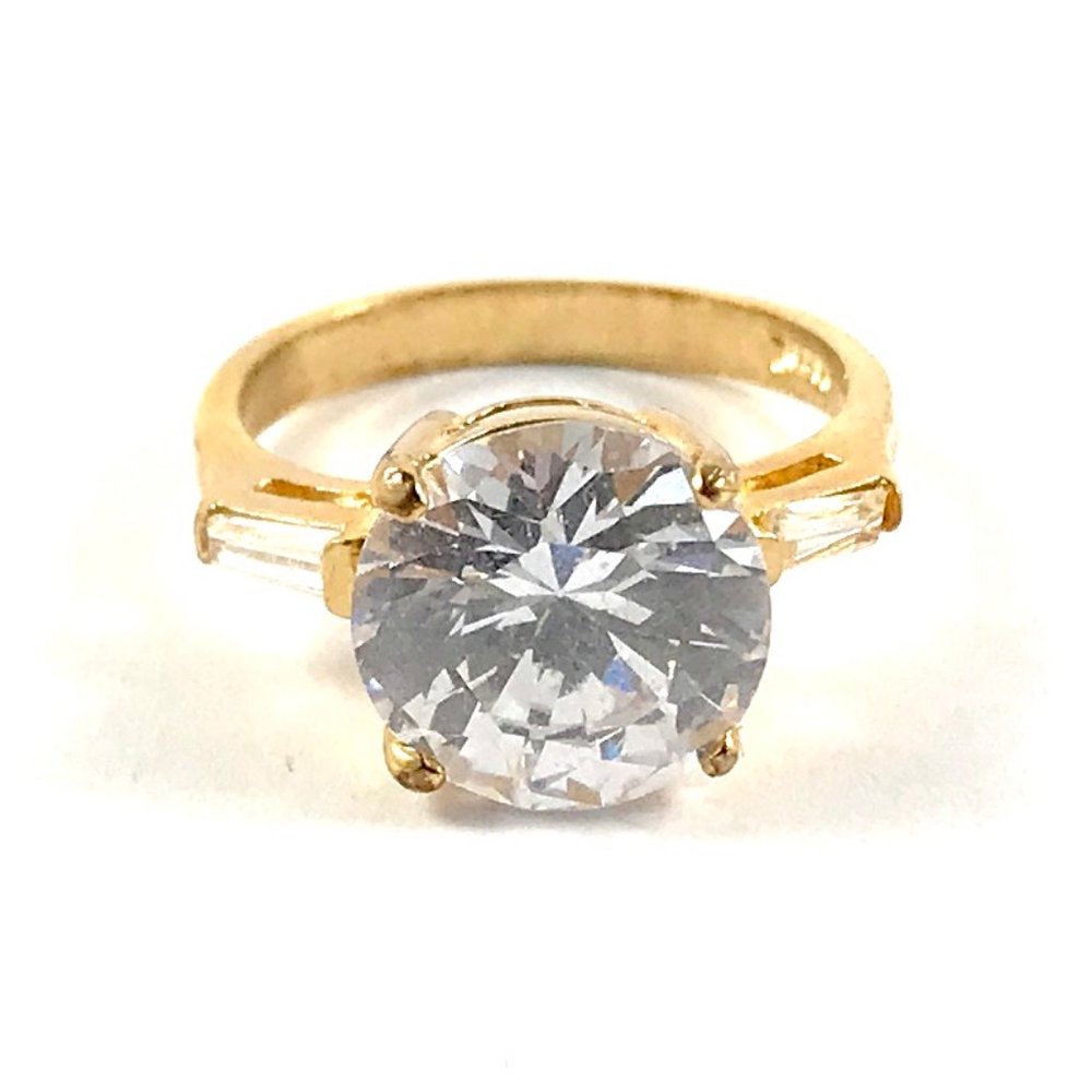 18K Gold Plate GE CZ Ring Size 7